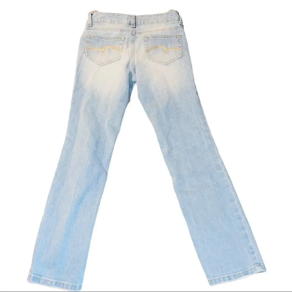 Justice Light Wash Skinny Jeans Girls Size 8 slim‎